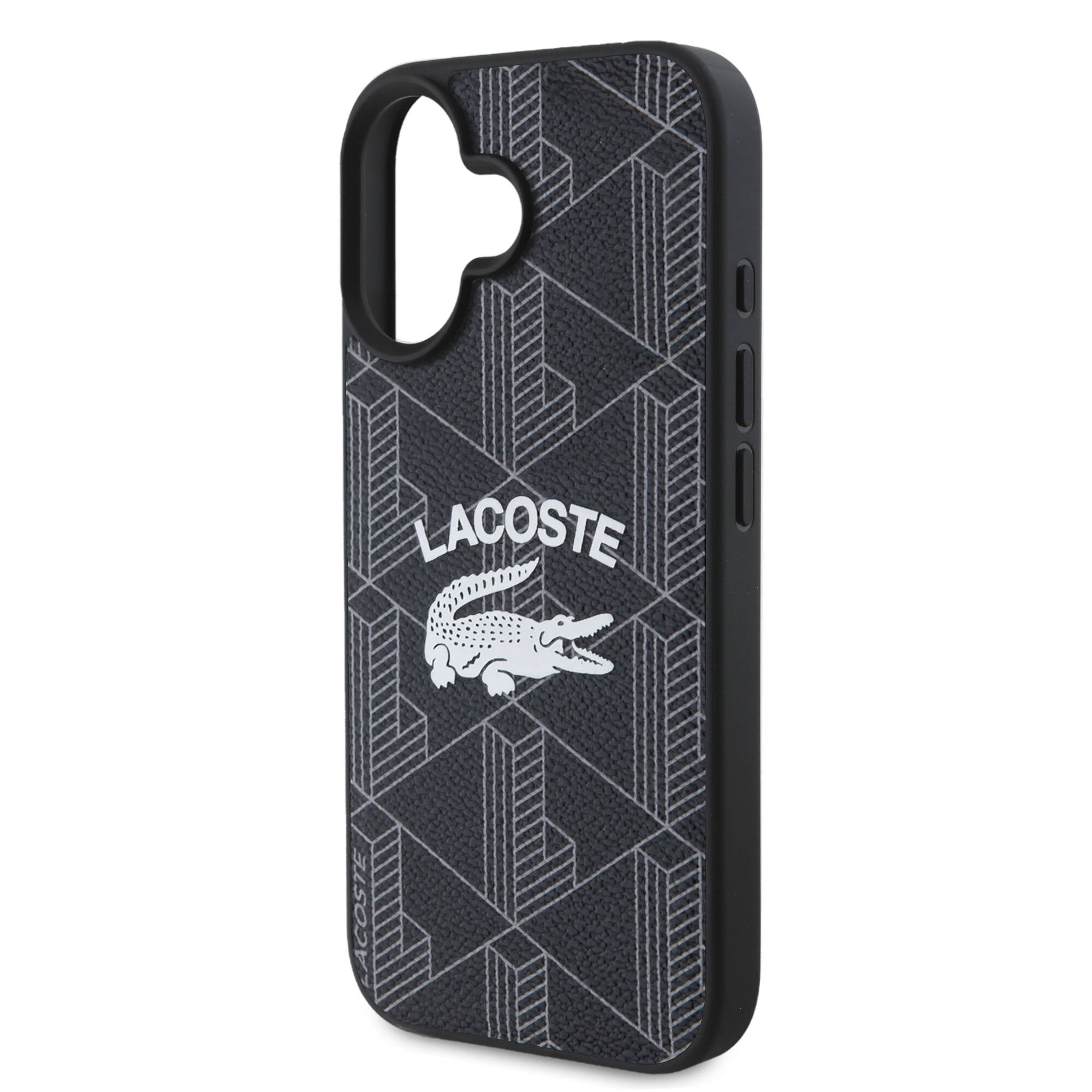 iPhone 16 Kılıf Lacoste Orjinal Lisanslı Magsafe Şarj Özellikli Mono Vintage Logo Kılıf Lacivert
