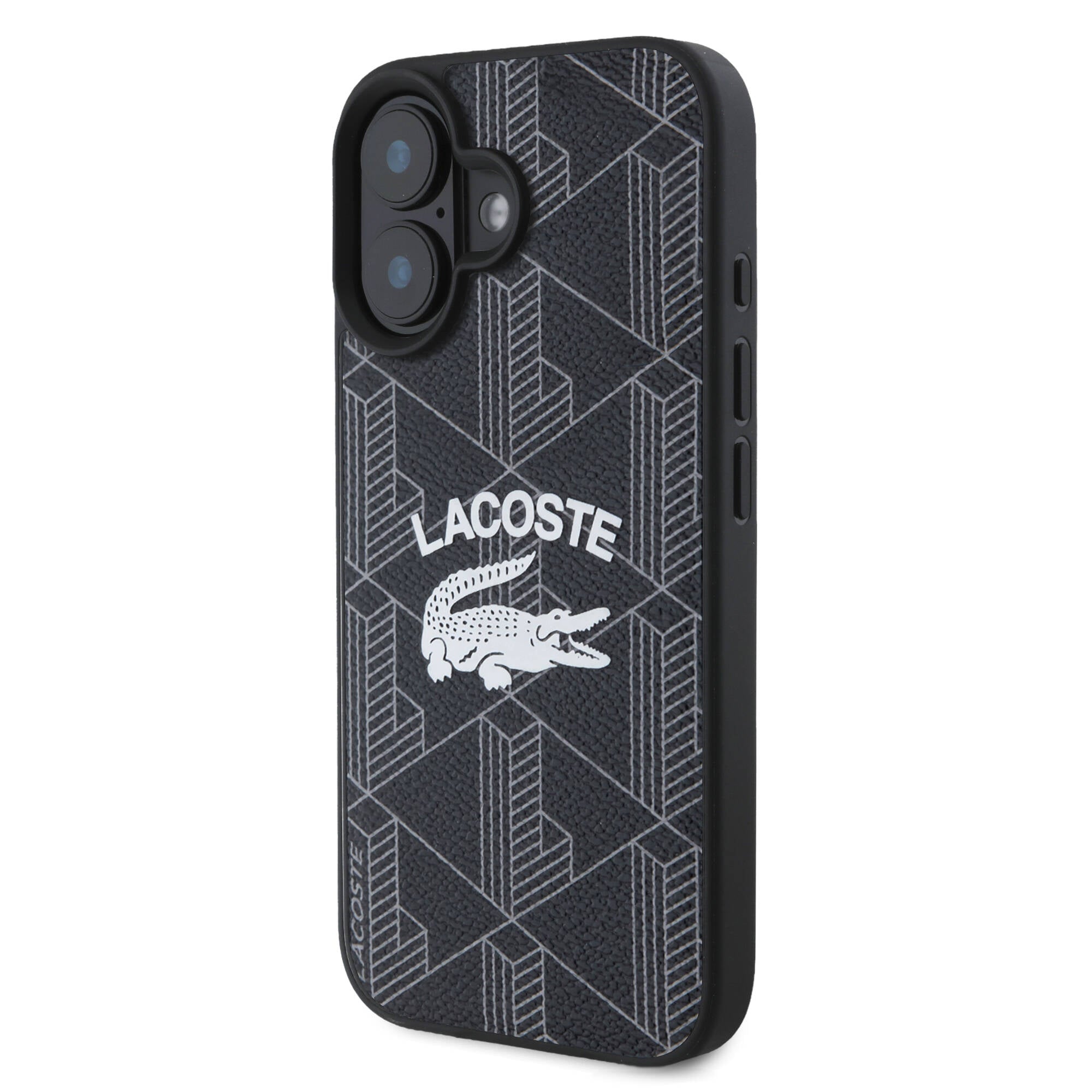 iPhone 16 Kılıf Lacoste Orjinal Lisanslı Magsafe Şarj Özellikli Mono Vintage Logo Kılıf Lacivert