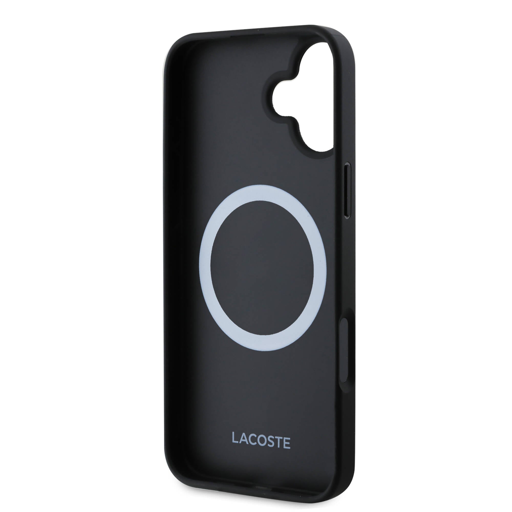 iPhone 16 Kılıf Lacoste Orjinal Lisanslı Magsafe Şarj Özellikli Mono Vintage Logo Kılıf Lacivert