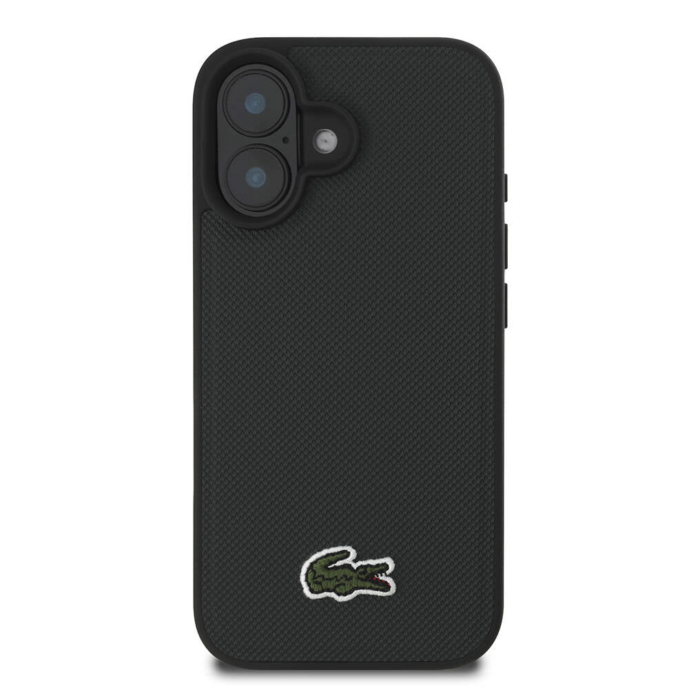 iPhone 16 Kılıf Lacoste Orjinal Lisanslı PU Pike Desenli Arka Yüzey İkonik Timsah Dokuma Logolu Kılıf Yeşil