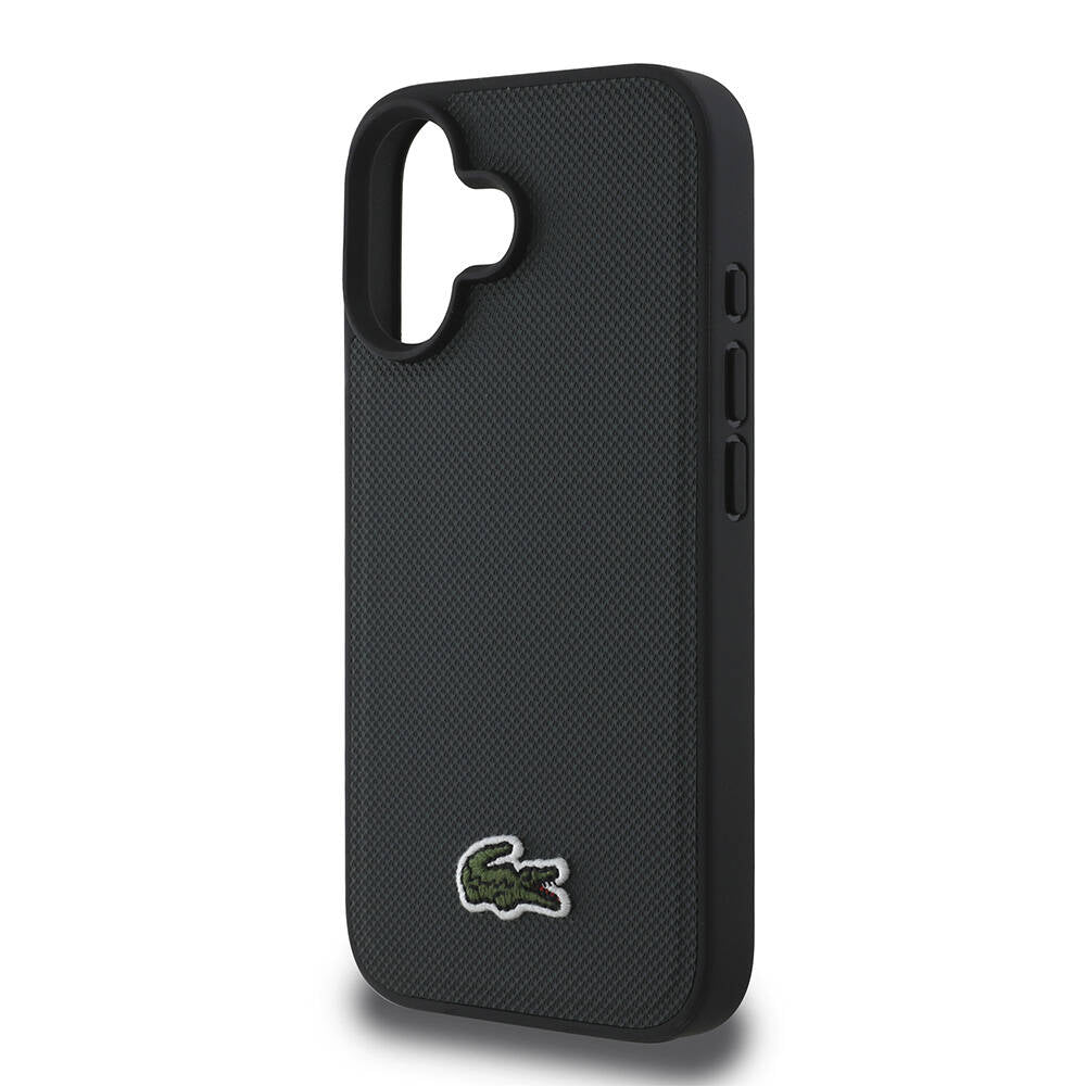 iPhone 16 Kılıf Lacoste Orjinal Lisanslı PU Pike Desenli Arka Yüzey İkonik Timsah Dokuma Logolu Kılıf Yeşil