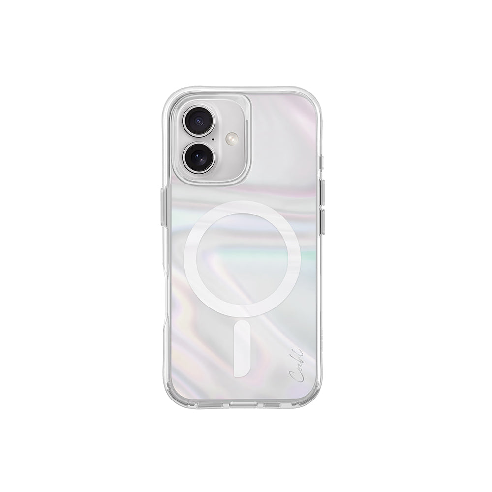iPhone 16 Kılıf Magsafe Şarj Özellikli Holografik Şeffaf Arka Yüzey Coehl Savon Kılıf Şeffaf