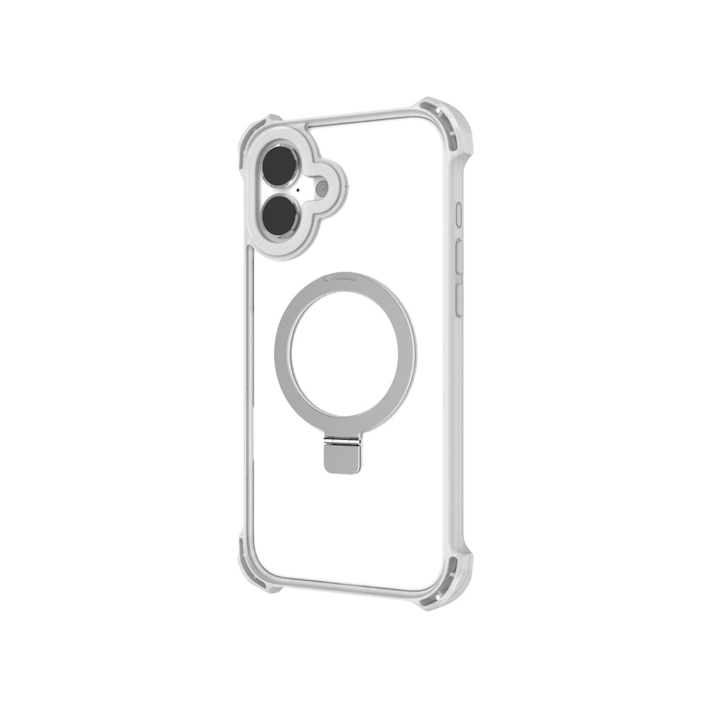 iPhone 16 Kılıf Magsafe Şarj Özellikli Raptic Dual Serisi Şeffaf Standlı Kılıf Şeffaf
