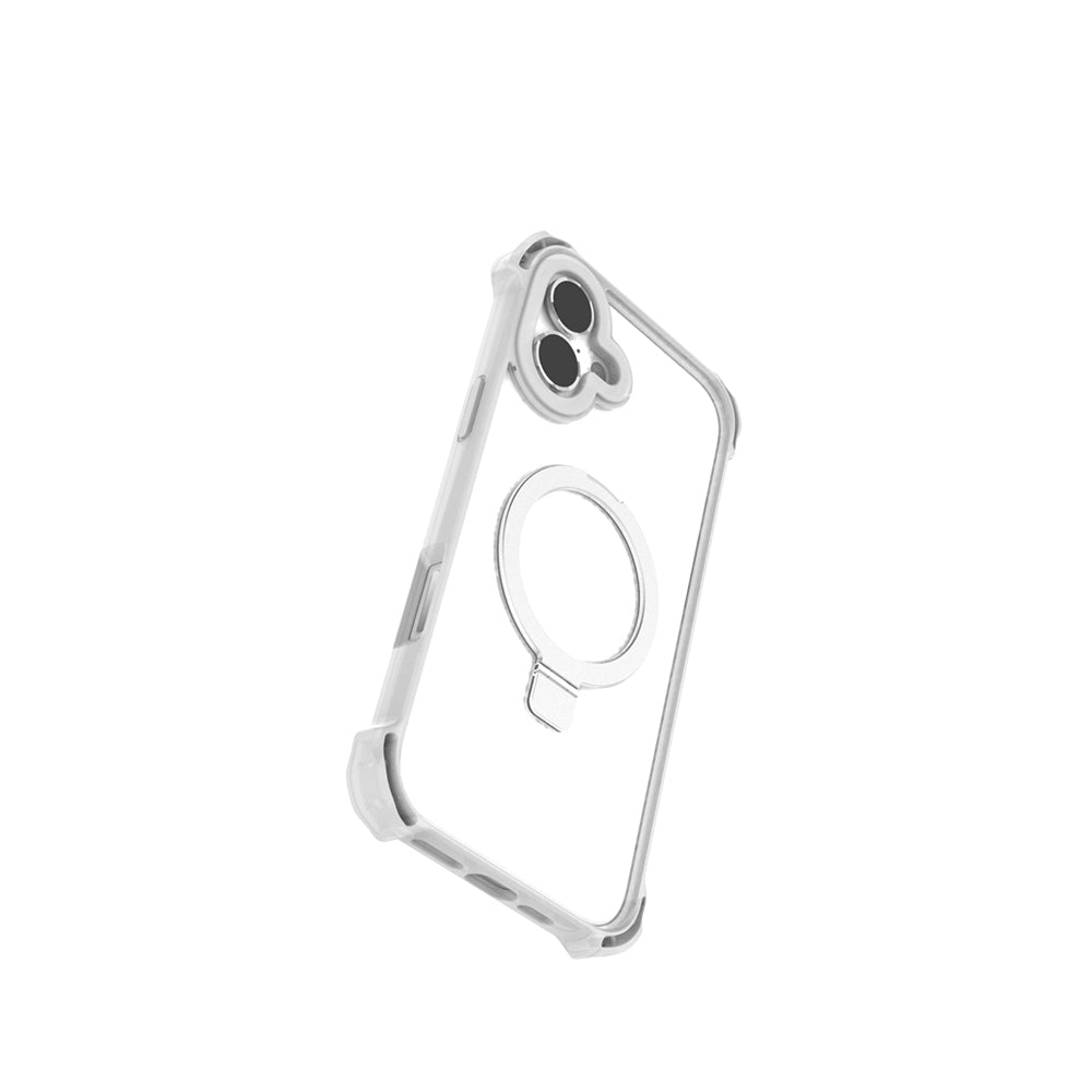 iPhone 16 Kılıf Magsafe Şarj Özellikli Raptic Dual Serisi Şeffaf Standlı Kılıf Şeffaf