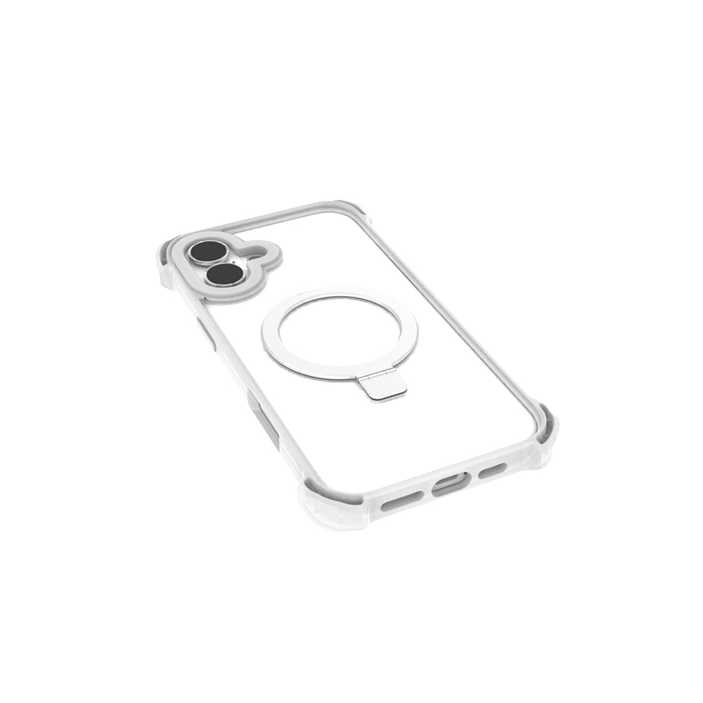 iPhone 16 Kılıf Magsafe Şarj Özellikli Raptic Dual Serisi Şeffaf Standlı Kılıf Şeffaf