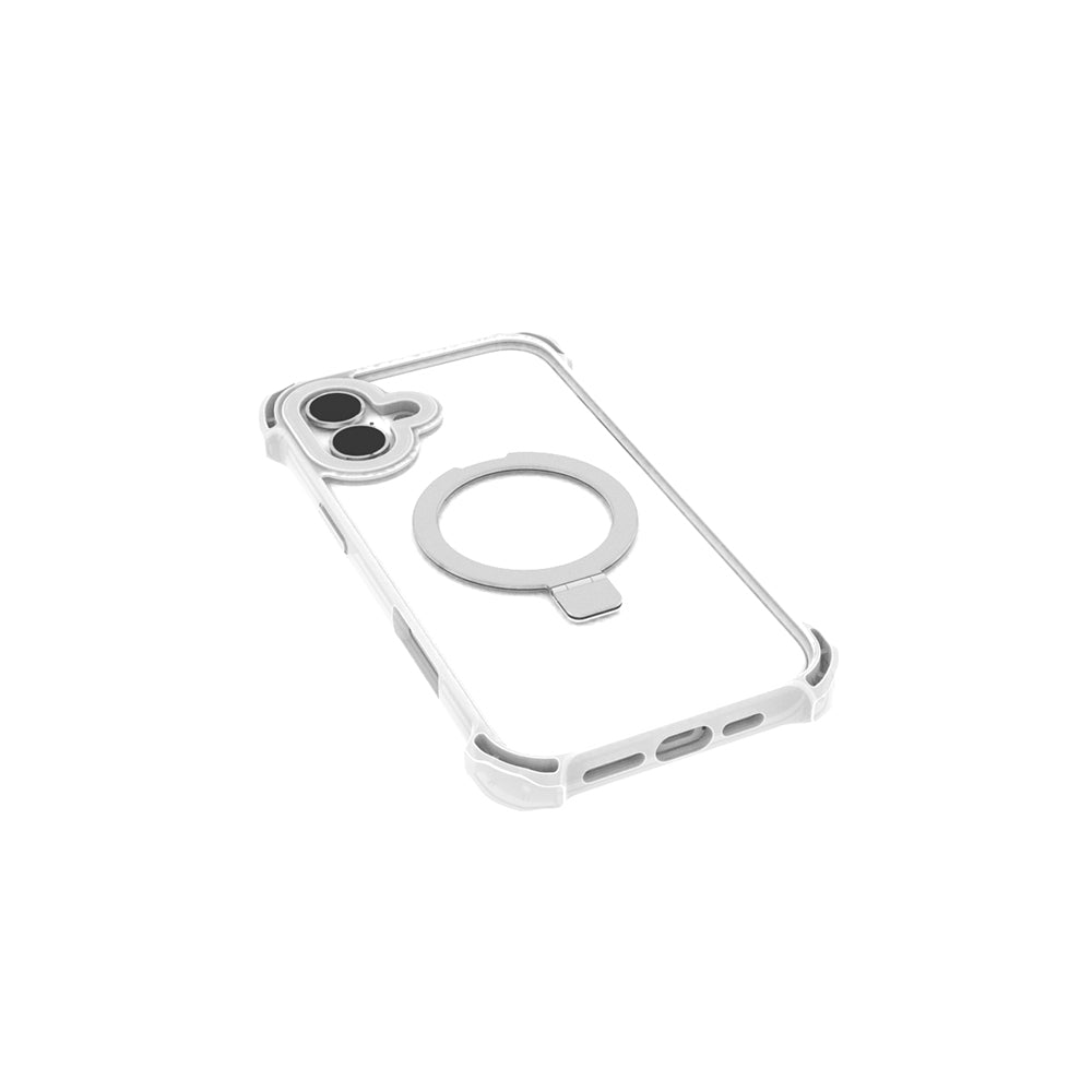 iPhone 16 Kılıf Magsafe Şarj Özellikli Raptic Dual Serisi Şeffaf Standlı Kılıf Şeffaf
