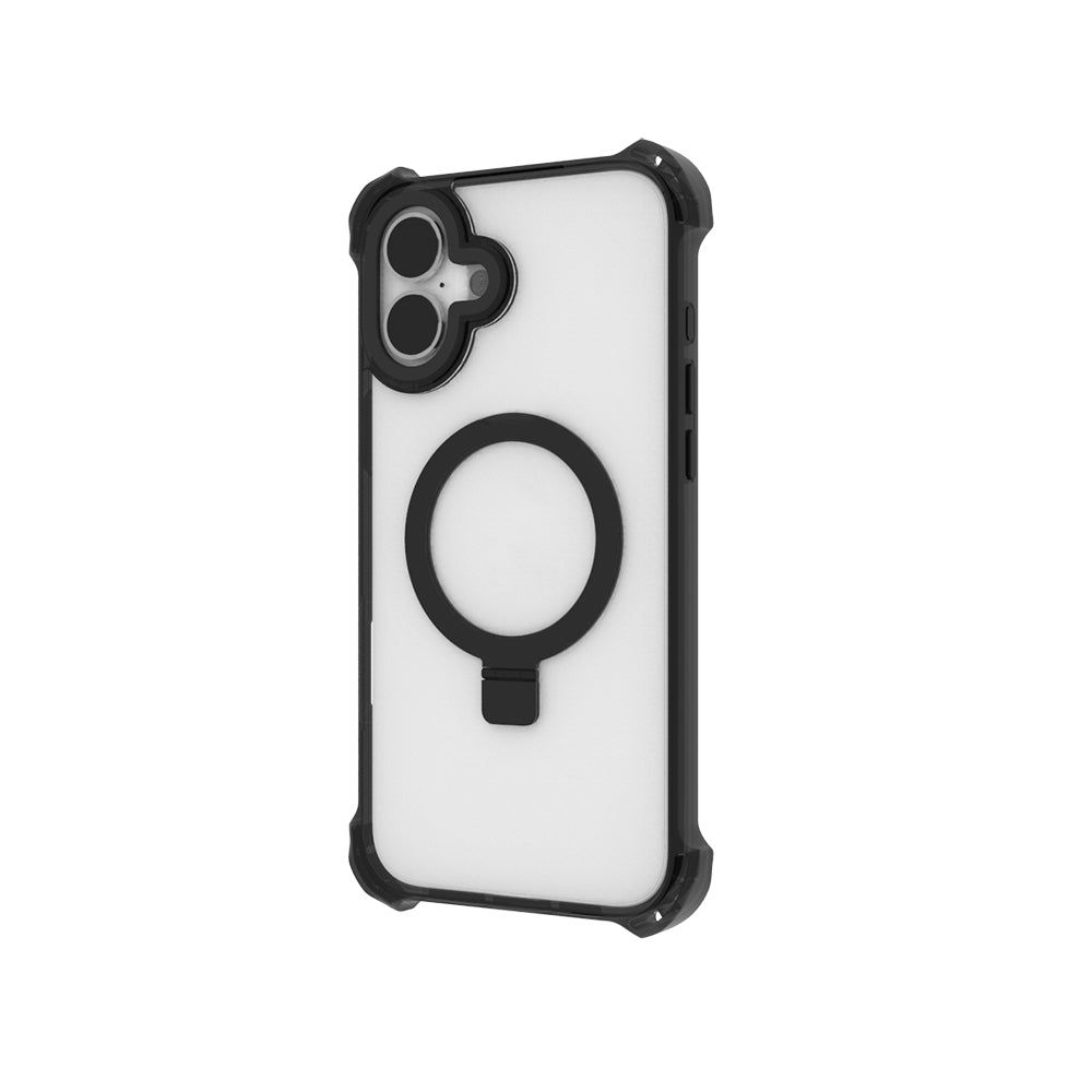 iPhone 16 Kılıf Magsafe Şarj Özellikli Raptic Dual Serisi Şeffaf Standlı Kılıf Şeffaf