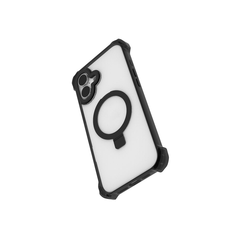 iPhone 16 Kılıf Magsafe Şarj Özellikli Raptic Dual Serisi Şeffaf Standlı Kılıf Şeffaf