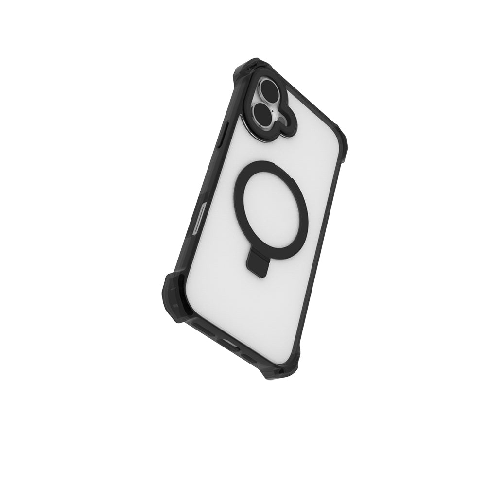 iPhone 16 Kılıf Magsafe Şarj Özellikli Raptic Dual Serisi Şeffaf Standlı Kılıf Şeffaf
