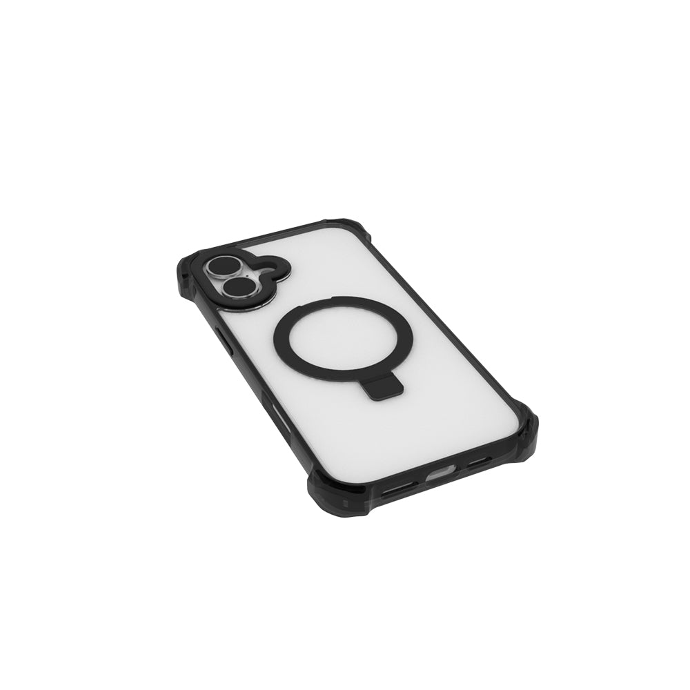 iPhone 16 Kılıf Magsafe Şarj Özellikli Raptic Dual Serisi Şeffaf Standlı Kılıf Şeffaf