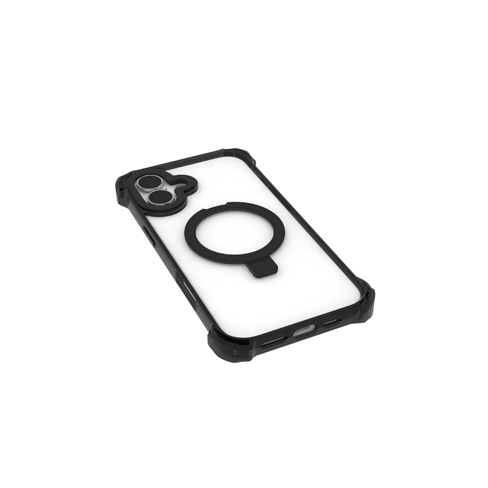 iPhone 16 Kılıf Magsafe Şarj Özellikli Raptic Dual Serisi Şeffaf Standlı Kılıf Şeffaf