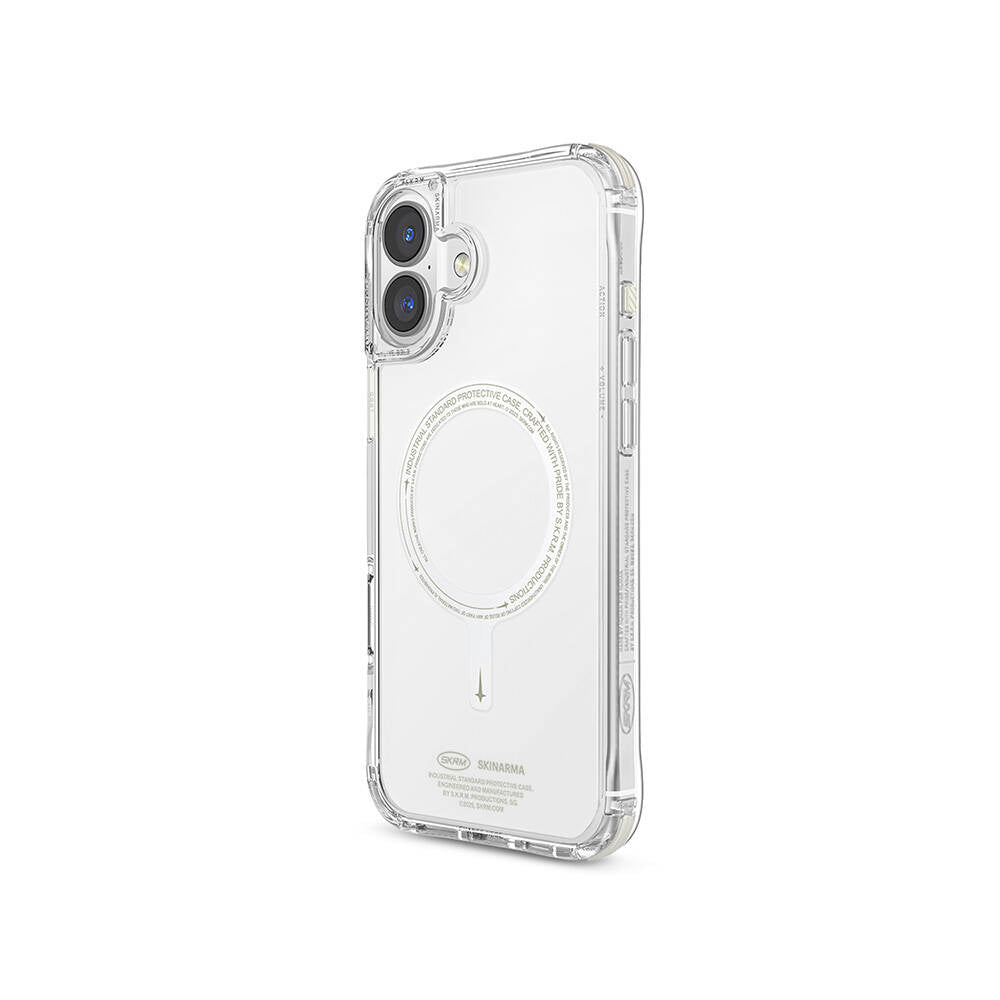 iPhone 16 Kılıf Magsafe Şarj Özellikli Şeffaf Airbag Tasarımlı Skinarma Saido Nightglow Kılıf Şeffaf