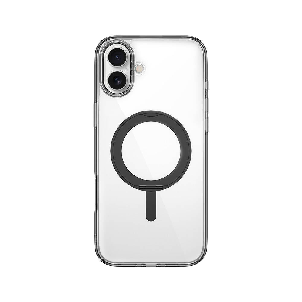 iPhone 16 Kılıf Wiwu MCC-201 iShield Ultra Serisi Magsafe Şarj Özellikli Standlı Crystal Sert PC Kılıf Siyah
