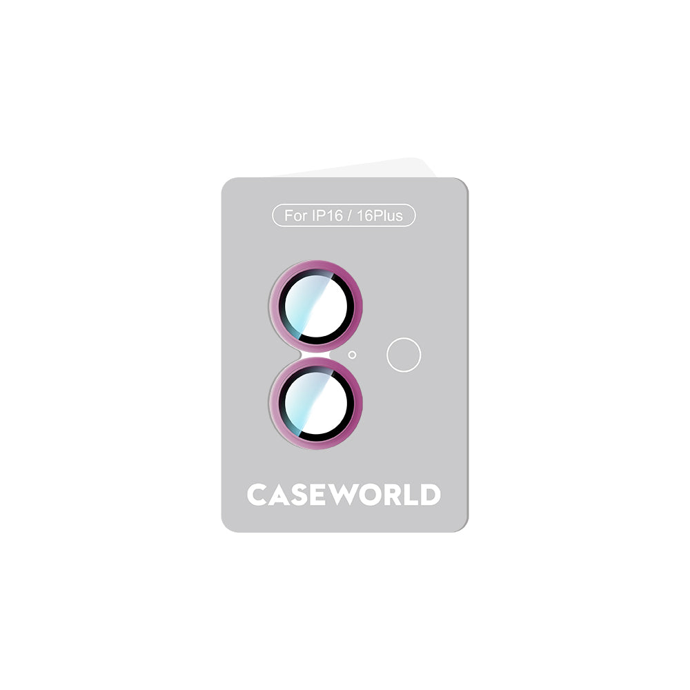Apple iPhone 16 Plus CaseWorld Alloy Two-Color Serisi Lens Koruyucu Pembe