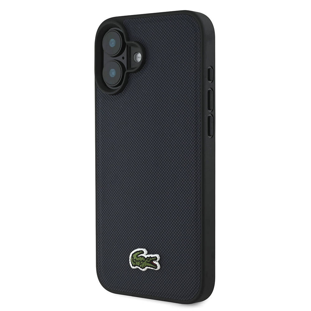 iPhone 16 Plus Kılıf Lacoste Orjinal Lisanslı PU Pike Desenli Arka Yüzey İkonik Timsah Dokuma Logolu Kılıf Kırmızı