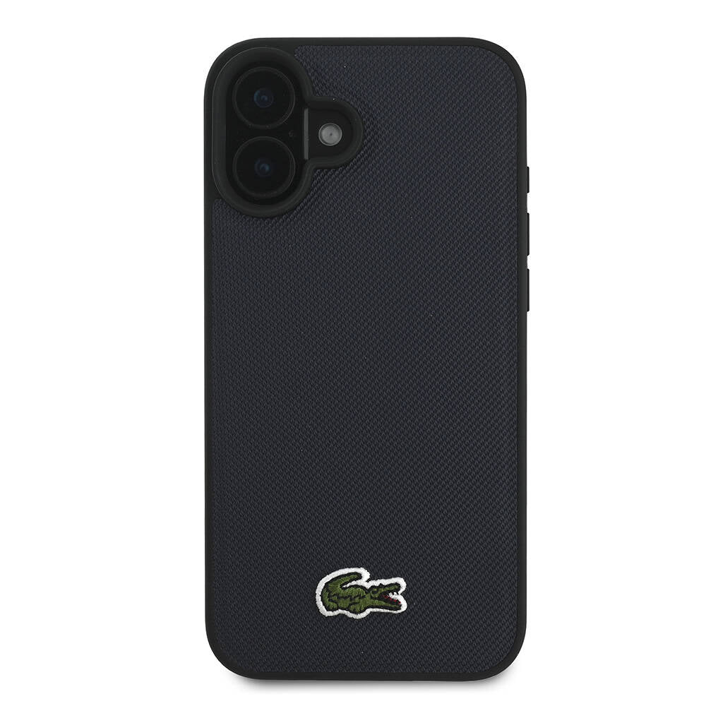 iPhone 16 Plus Kılıf Lacoste Orjinal Lisanslı PU Pike Desenli Arka Yüzey İkonik Timsah Dokuma Logolu Kılıf Kırmızı