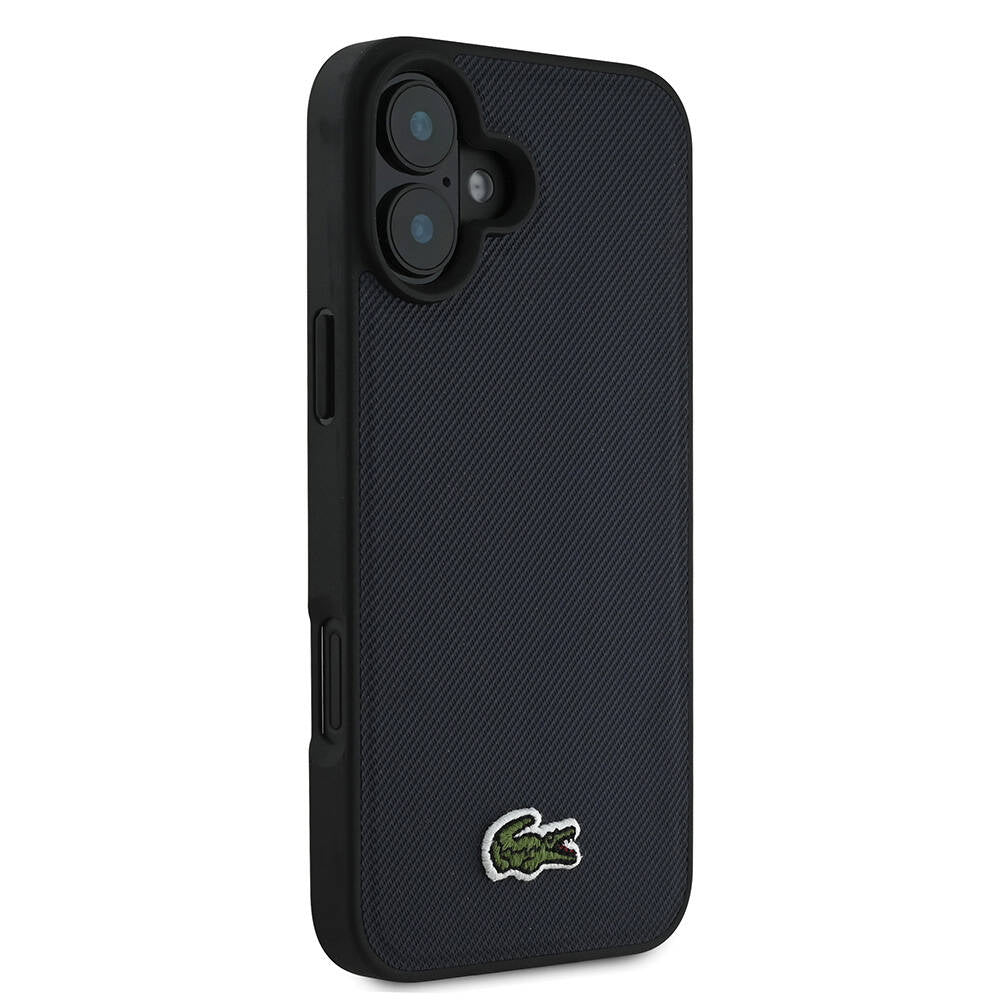 iPhone 16 Plus Kılıf Lacoste Orjinal Lisanslı PU Pike Desenli Arka Yüzey İkonik Timsah Dokuma Logolu Kılıf Kırmızı