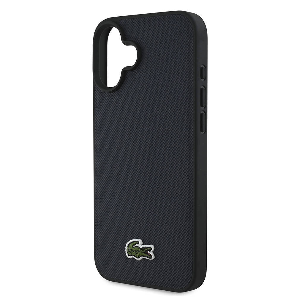 iPhone 16 Plus Kılıf Lacoste Orjinal Lisanslı PU Pike Desenli Arka Yüzey İkonik Timsah Dokuma Logolu Kılıf Kırmızı