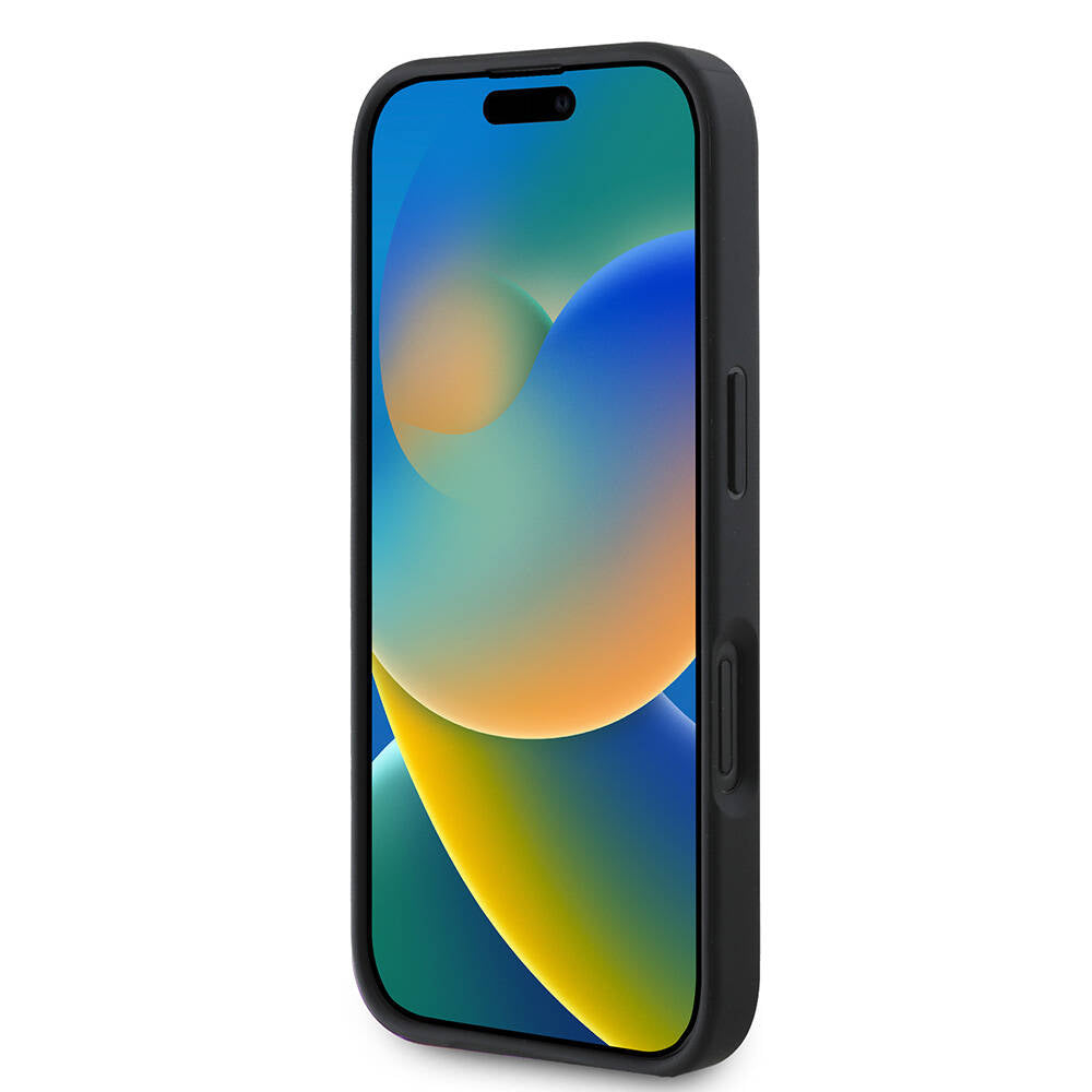 iPhone 16 Plus Kılıf Lacoste Orjinal Lisanslı PU Pike Desenli Arka Yüzey İkonik Timsah Dokuma Logolu Kılıf Siyah