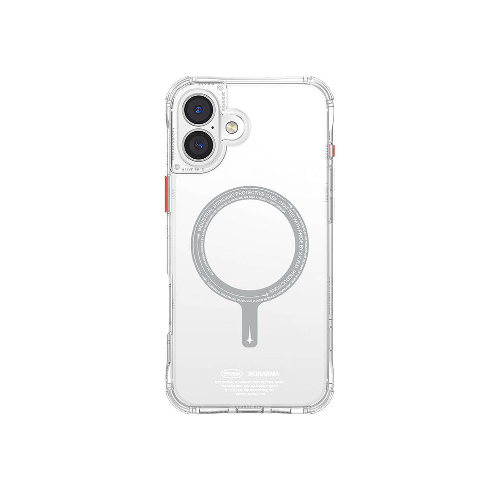 iPhone 16 Plus Kılıf Magsafe Şarj Özellikli Şeffaf Airbag Tasarımlı Skinarma Saido Kılıf Şeffaf