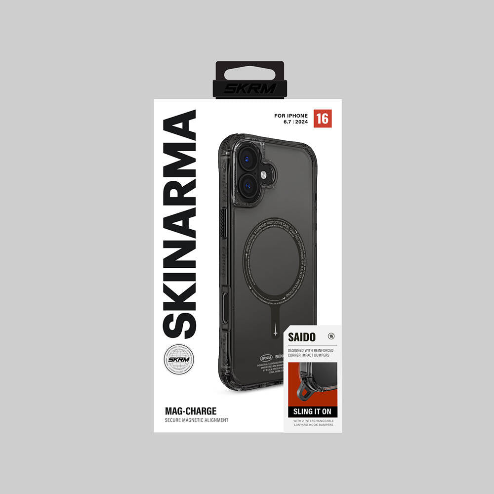 iPhone 16 Plus Kılıf Magsafe Şarj Özellikli Şeffaf Airbag Tasarımlı Skinarma Saido Kılıf Pembe