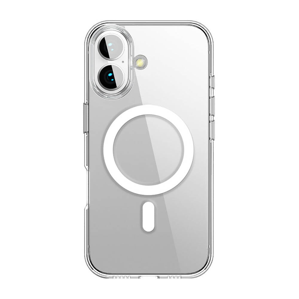 iPhone 16 Plus Kılıf Magsafe Şarj Özellikli Transparan Sert PC Wlons Pita Kılıf Şeffaf