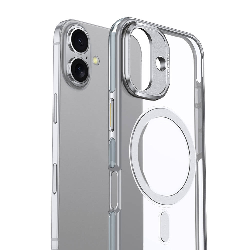 iPhone 16 Plus Kılıf Magsafe Şarj Özellikli Wlons Standlı Efsane Kılıf Gri