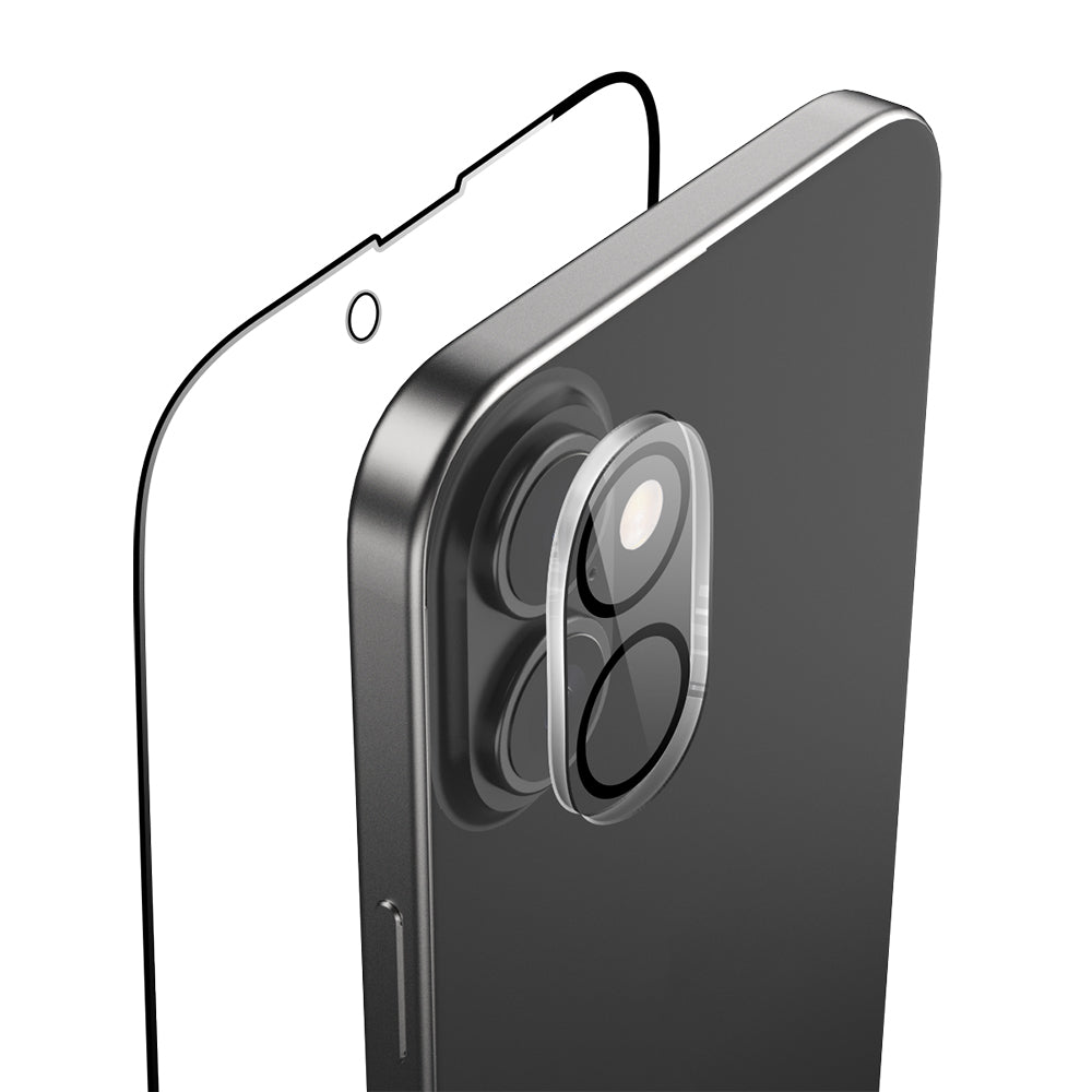 iPhone 16 Plus Raptic 2in1 Temperli Ekran Koruyucu + Lens Koruyucu Set Şeffaf