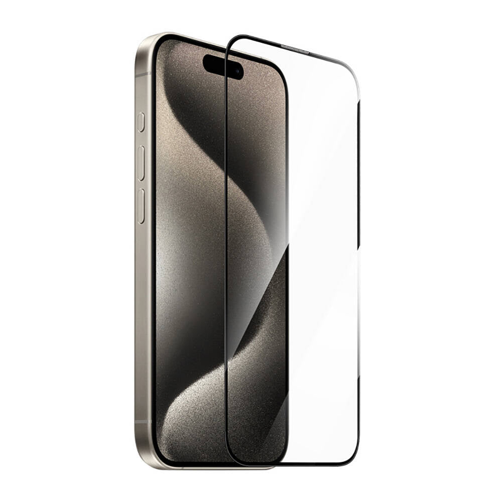 iPhone 16 Plus Wiwu GT-014 Polimer Oleofobik Kaplama Şeffaf Pürüzsüz Temperli Cam Ekran Koruyucu 25'li Paket Siyah