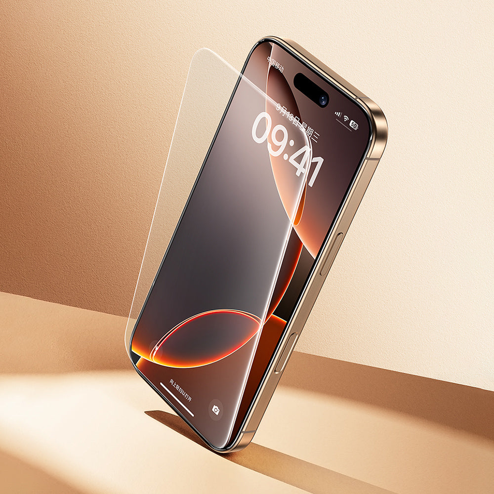 iPhone 16 Pro Benks 0.3mm InvisiWarrior Ekranı Tam Kaplayan Full Şeffaf Ekran Koruyucu Şeffaf