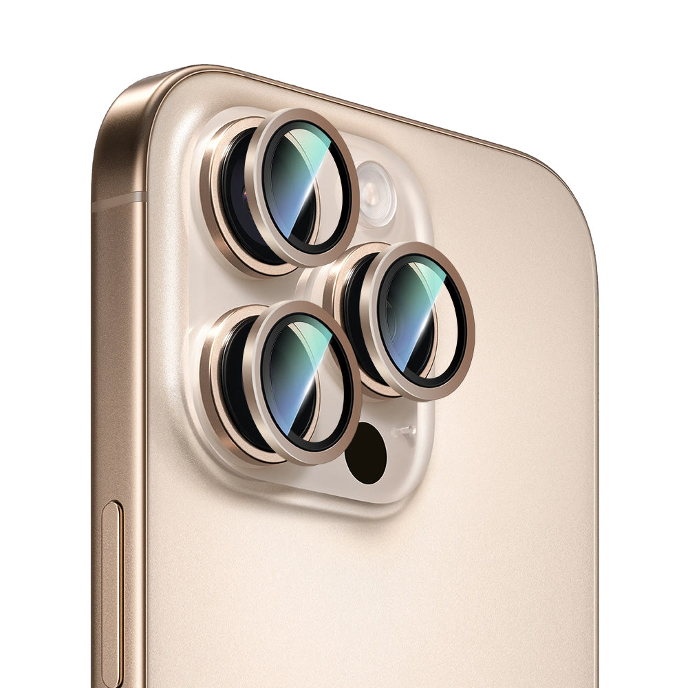 Apple iPhone 16 Pro CaseWorld Alloy Two-Color Serisi Lens Koruyucu Gold