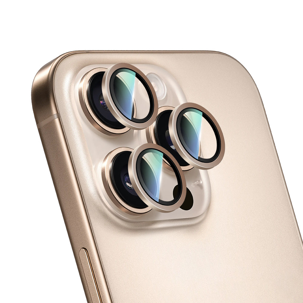 Apple iPhone 16 Pro CaseWorld Alloy Two-Color Serisi Lens Koruyucu Gold