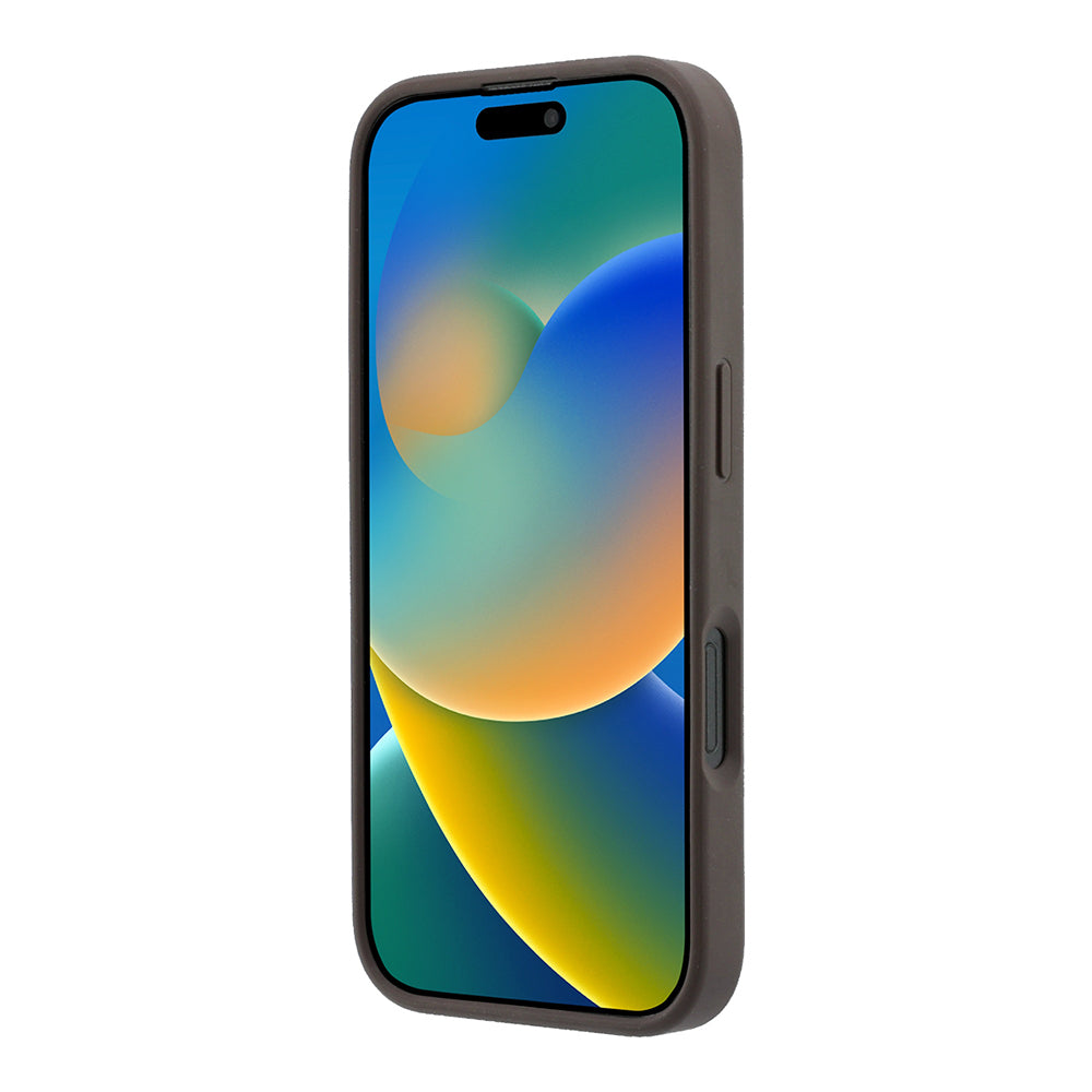 Apple iPhone 16 Pro Kılıf Guess Orjinal Lisanslı M-safe Kabartmalı 4G Desenli Yazı Logolu Kapak Kahverengi