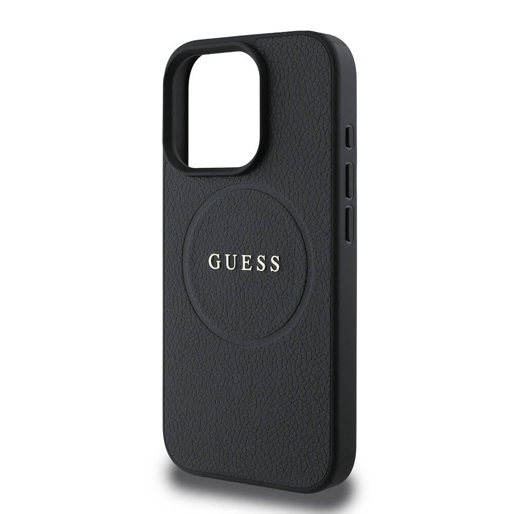 Apple iPhone 16 Pro Kılıf Guess Orjinal Lisanslı Magsafe Şarj Özellikli Yazı Logolu Grained Kapak Yeşil