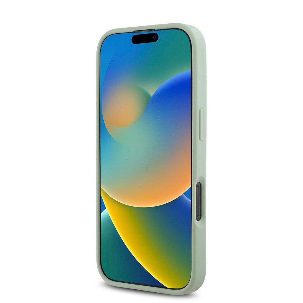 Apple iPhone 16 Pro Kılıf Guess Orjinal Lisanslı Magsafe Şarj Özellikli Yazı Logolu Grained Kapak Yeşil
