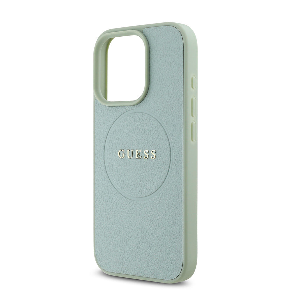 Apple iPhone 16 Pro Kılıf Guess Orjinal Lisanslı Magsafe Şarj Özellikli Yazı Logolu Grained Kapak Siyah