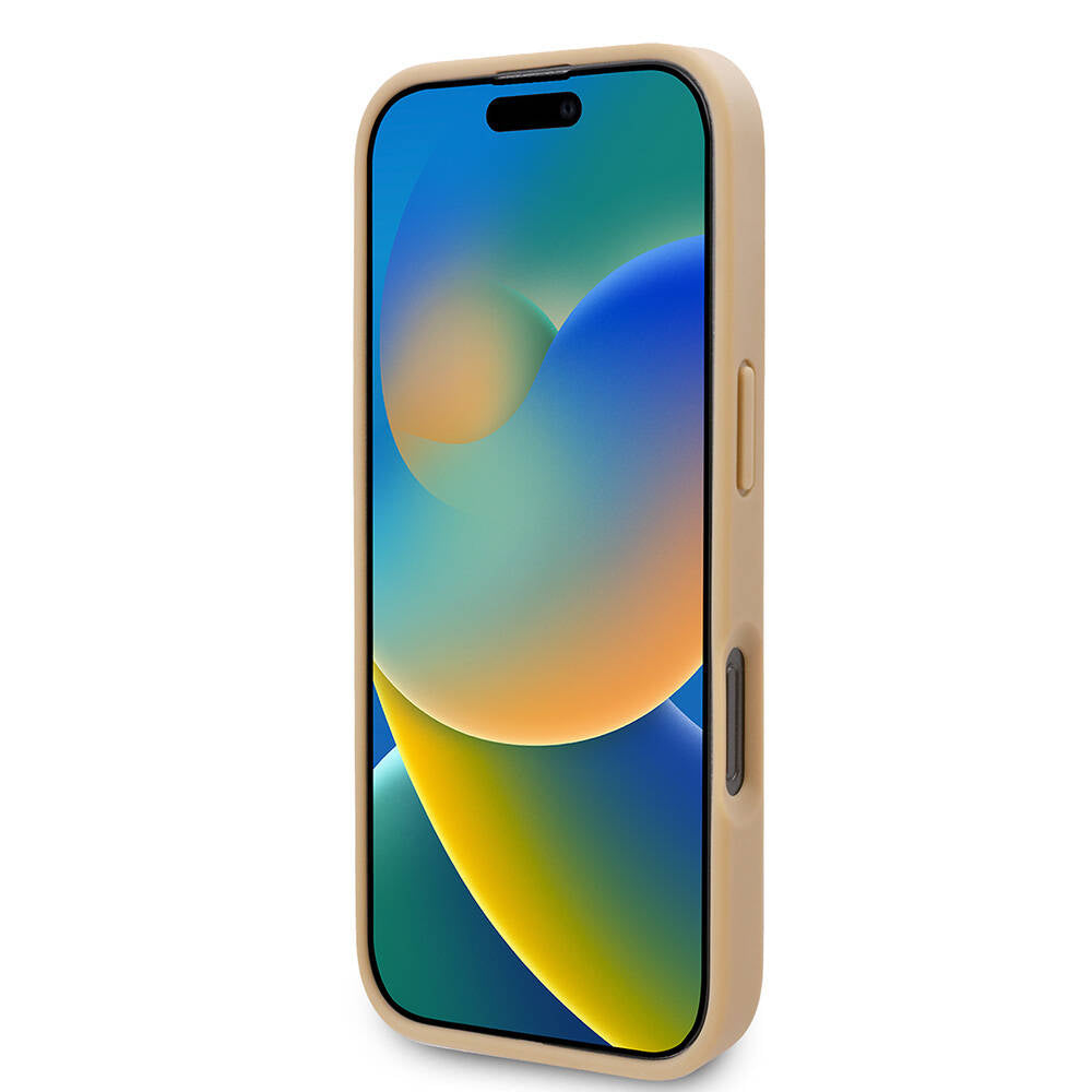 iPhone 16 Pro Kılıf Karl Lagerfeld Orjinal Lisanslı KL Desenli Kartlıklı Monogram Kılıf Kahverengi
