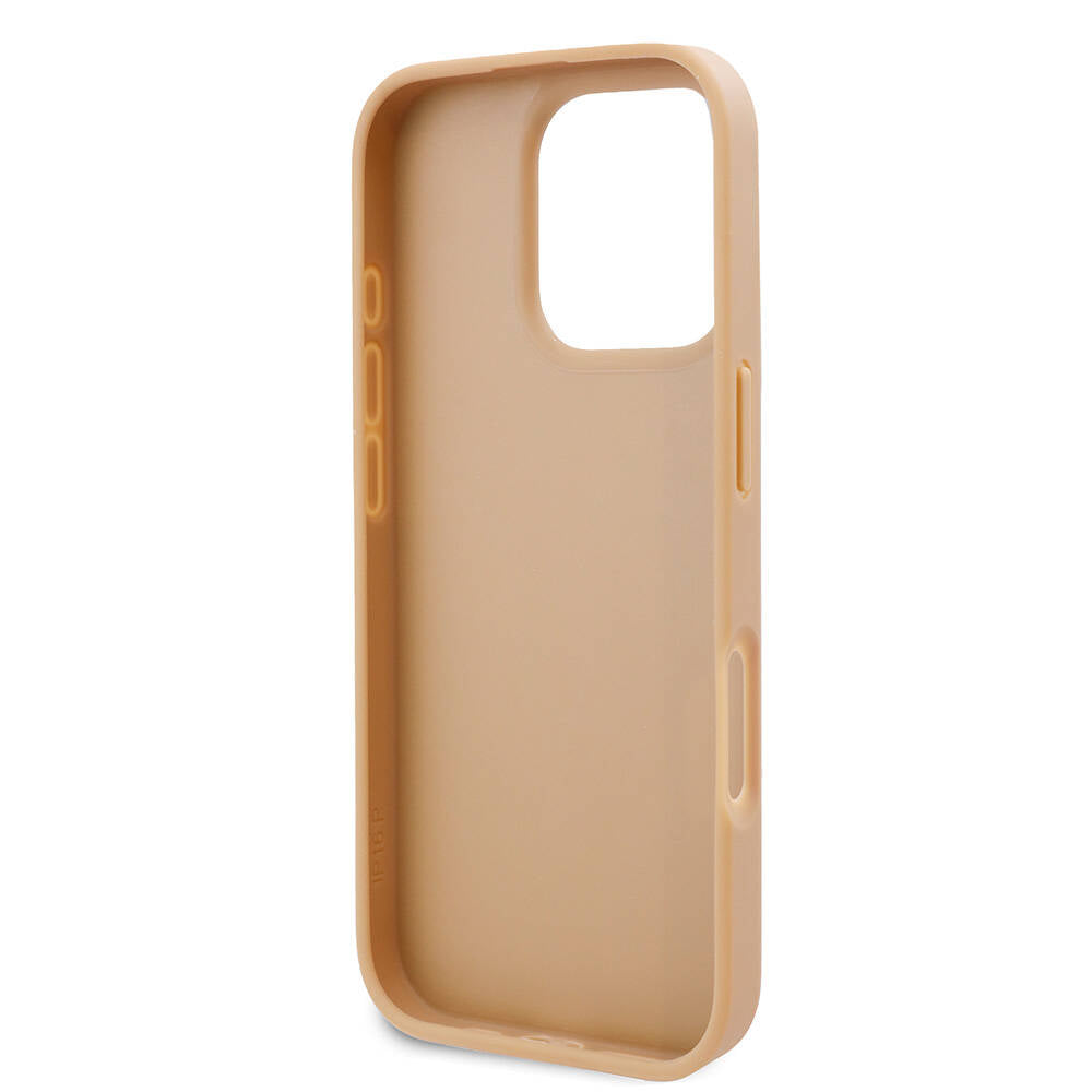 iPhone 16 Pro Kılıf Karl Lagerfeld Orjinal Lisanslı KL Desenli Kartlıklı Monogram Kılıf Kahverengi