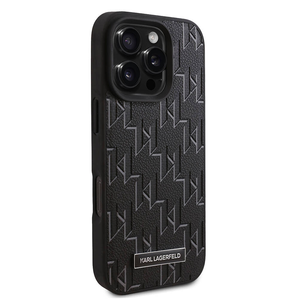 iPhone 16 Pro Kılıf Karl Lagerfeld Orjinal Lisanslı Magsafe Şarj Özellikli KL Yazılı Hot Stamp Kılıf Pembe