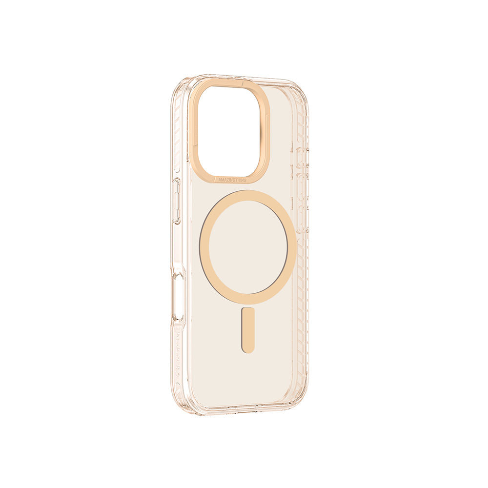 Apple iPhone 16 Pro Kılıf M-Safe Şarj Özellikli Airbag Tasarımlı Amazingthing Titan Pro Serisi Kapak Rose Gold