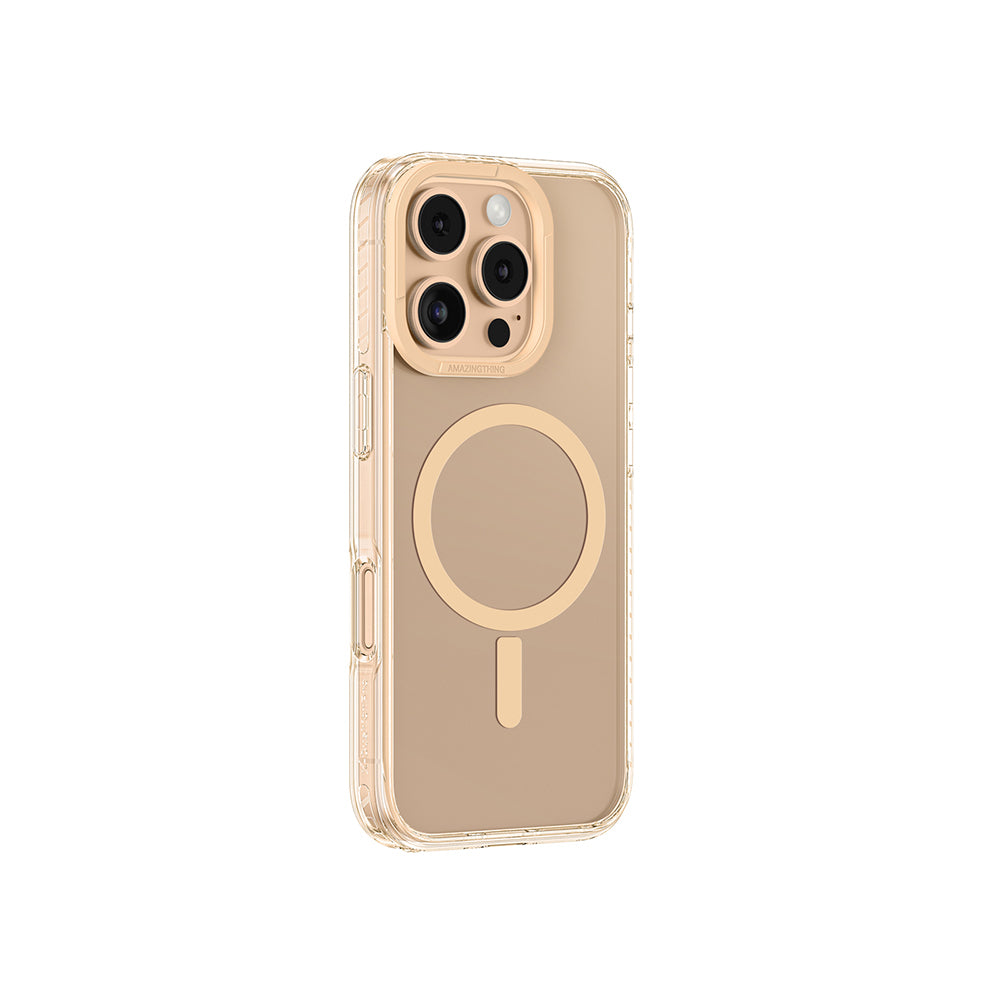 Apple iPhone 16 Pro Kılıf M-Safe Şarj Özellikli Airbag Tasarımlı Amazingthing Titan Pro Serisi Kapak Rose Gold