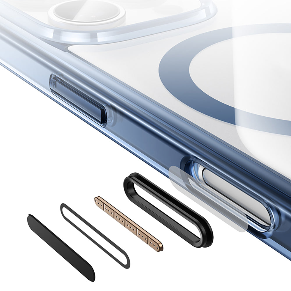 Apple iPhone 16 Pro Kılıf M-safe Şarj Özellikli Airbagli Şeffaf Benks LucentPro Serisi Kapak Gri