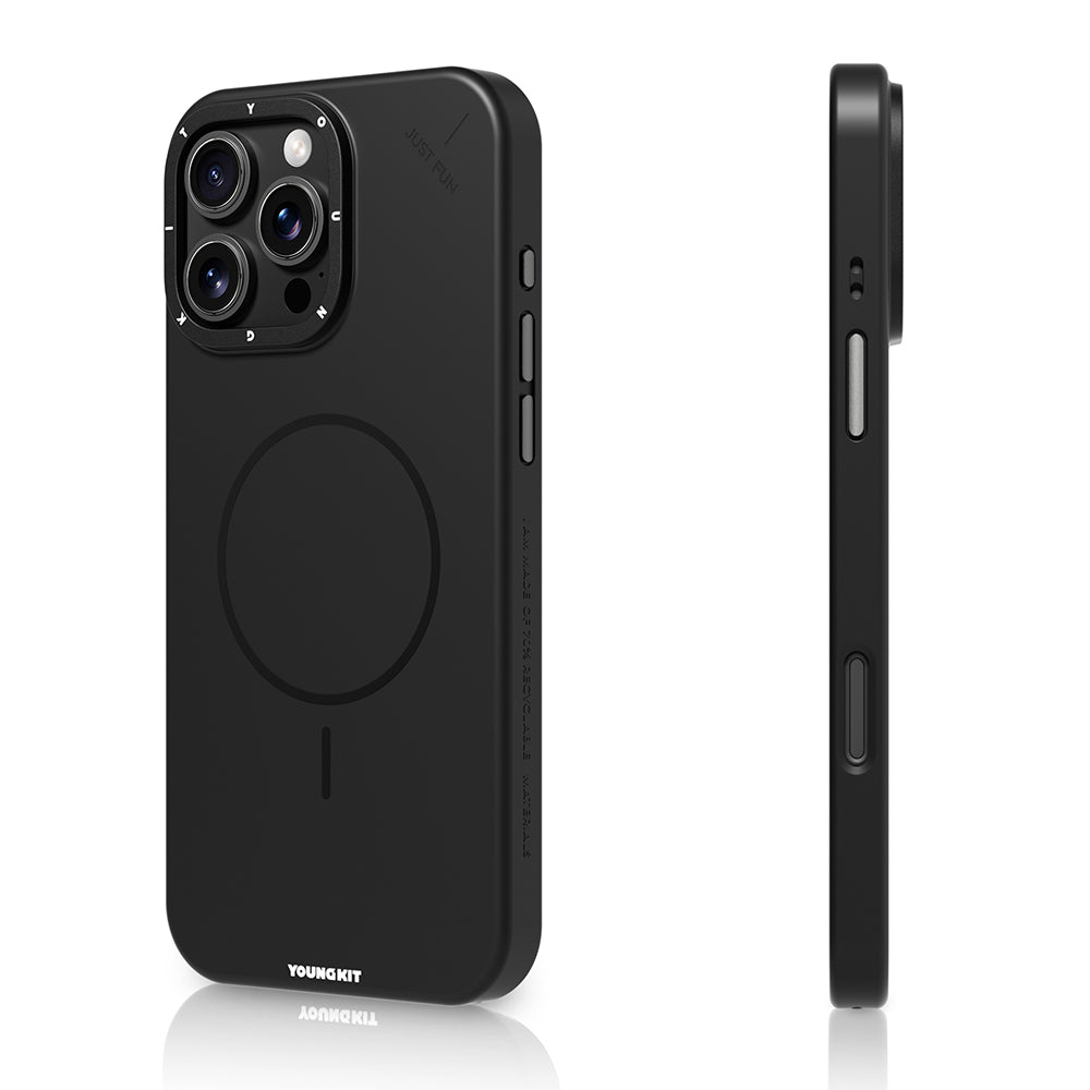 Apple iPhone 16 Pro Kılıf M-safe Şarj Özellikli Youngkit Dynamag Serisi Kapak Siyah