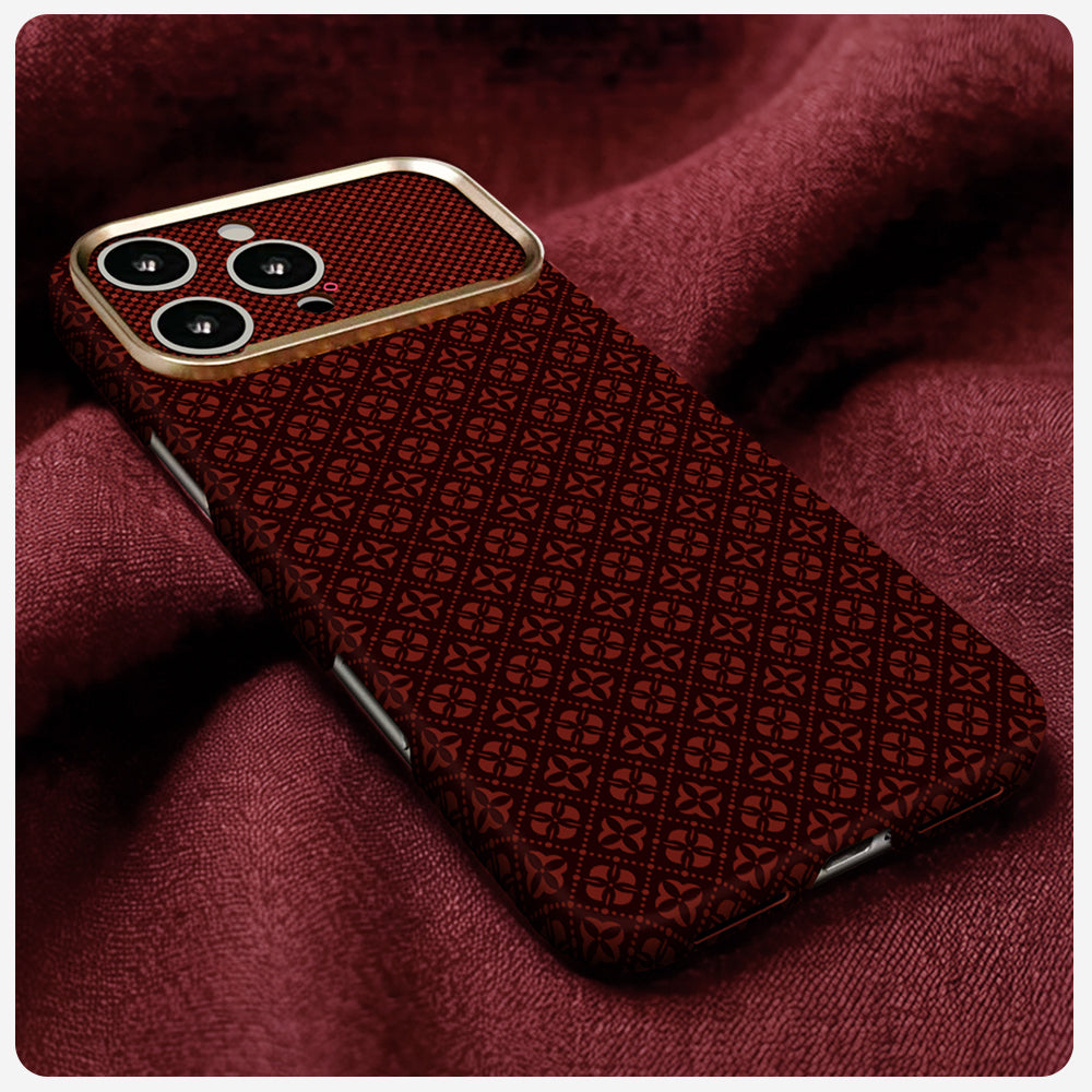 Apple iPhone 16 Pro Kılıf M-Safe Şarj Özellikli Zore Paris Velix Sert PC Kapak Bordo