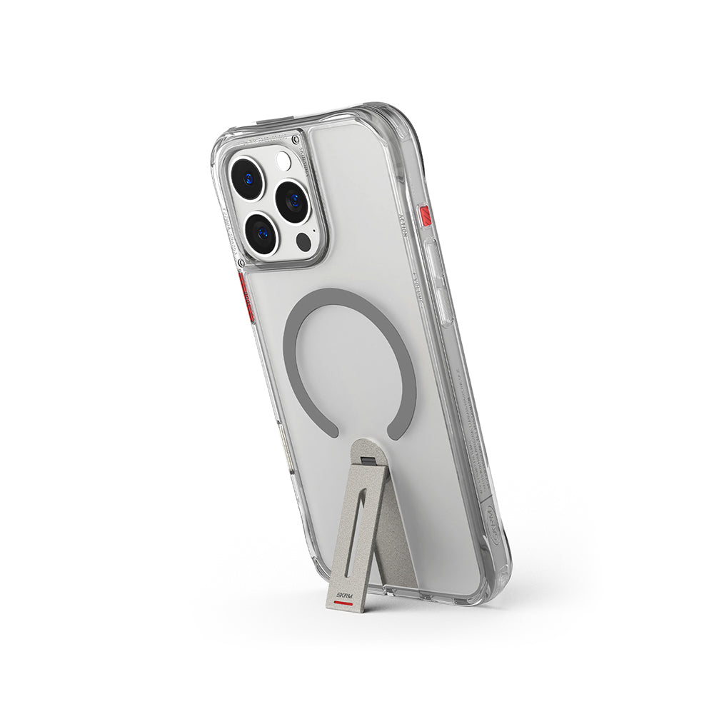 Apple iPhone 16 Pro Kılıf Magsafe Şarj Özellikli 360 Derece Dönebilen Standlı Skinarma Helix Kapak Titanyum