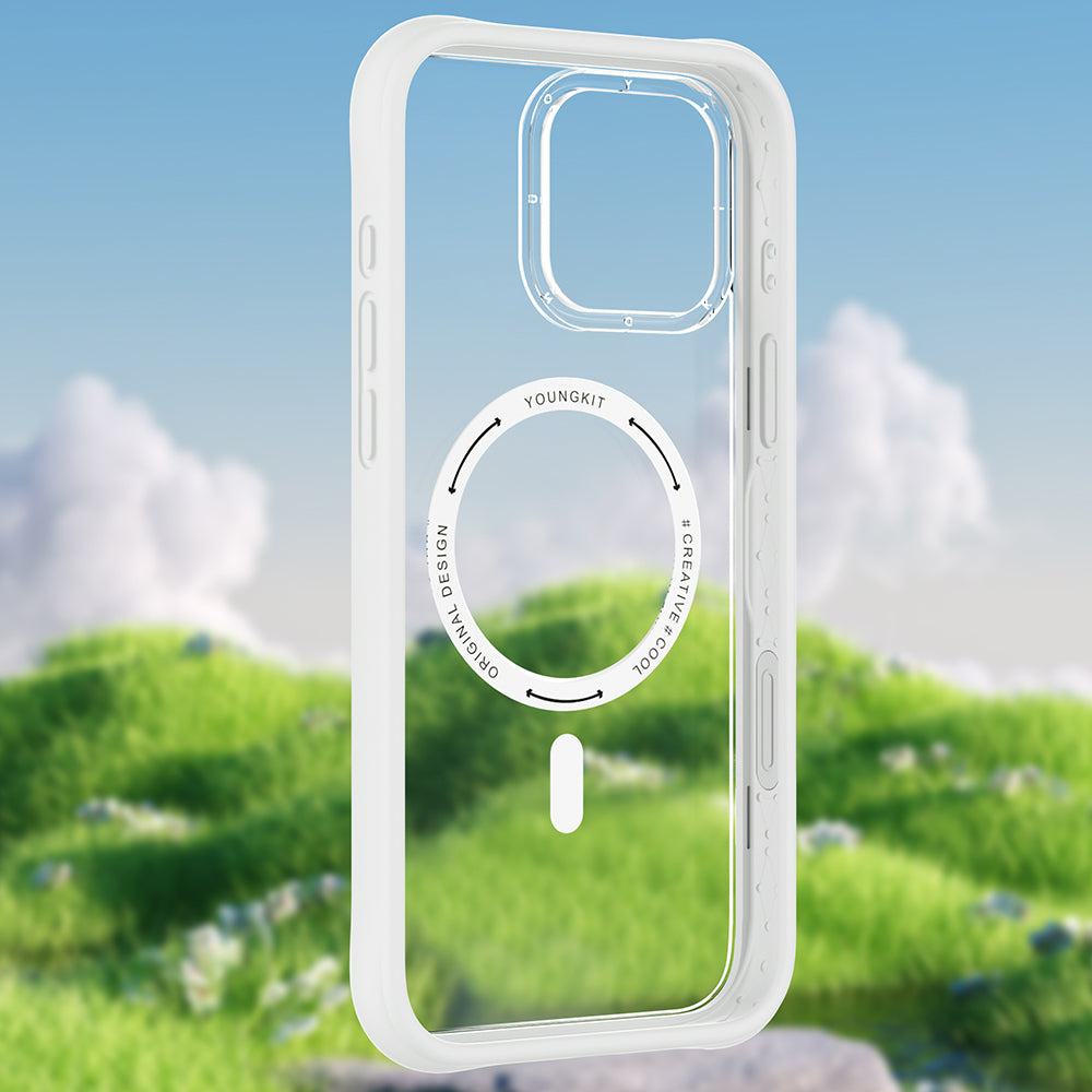 Apple iPhone 16 Pro Kılıf Magsafe Şarj Özellikli Airbagli Youngkit Dynamic 2 Serisi Kapak Beyaz