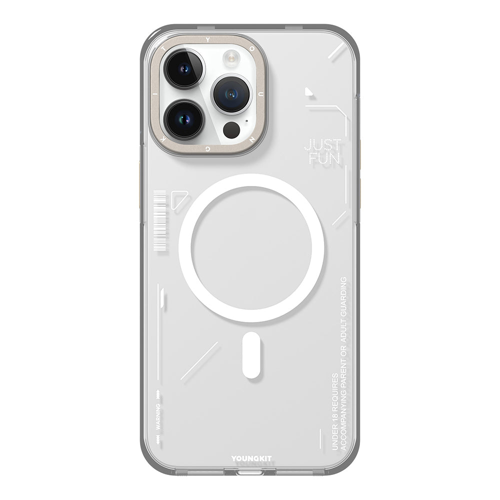 iPhone 16 Pro Kılıf Magsafe Şarj Özellikli Çıkarılabilir Arka Yüzeyli Youngkit Mecha Kılıf Gold