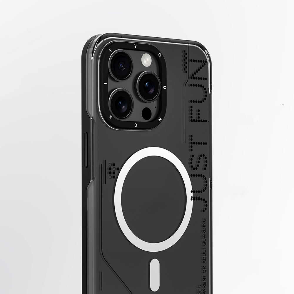 iPhone 16 Pro Kılıf Magsafe Şarj Özellikli Çıkarılabilir Arka Yüzeyli Youngkit Mecha Kılıf Siyah