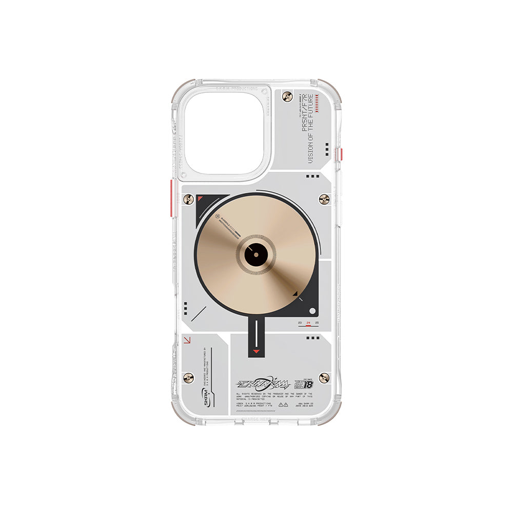 iPhone 16 Pro Kılıf Magsafe Şarj Özellikli Disk Desenli Airbag Tasarımlı Skinarma Nova Kılıf Şeffaf