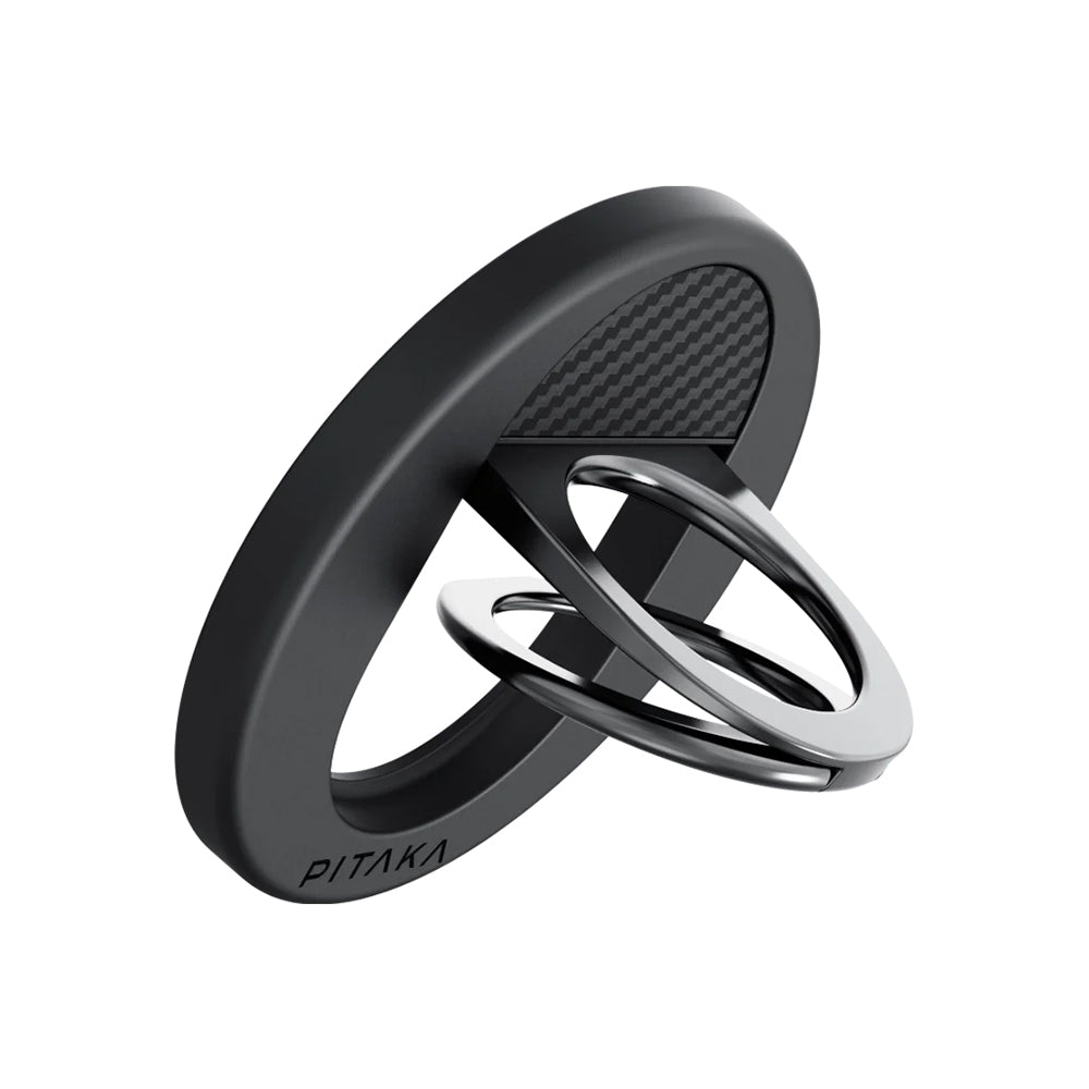 iPhone 16 Pro Kılıf Magsafe Şarj Özellikli Grip 3 Standlı Aramid Fiber Pitaka Military Grade Classic Serisi Black-Grey Twill Kılıf Siyah-Gri